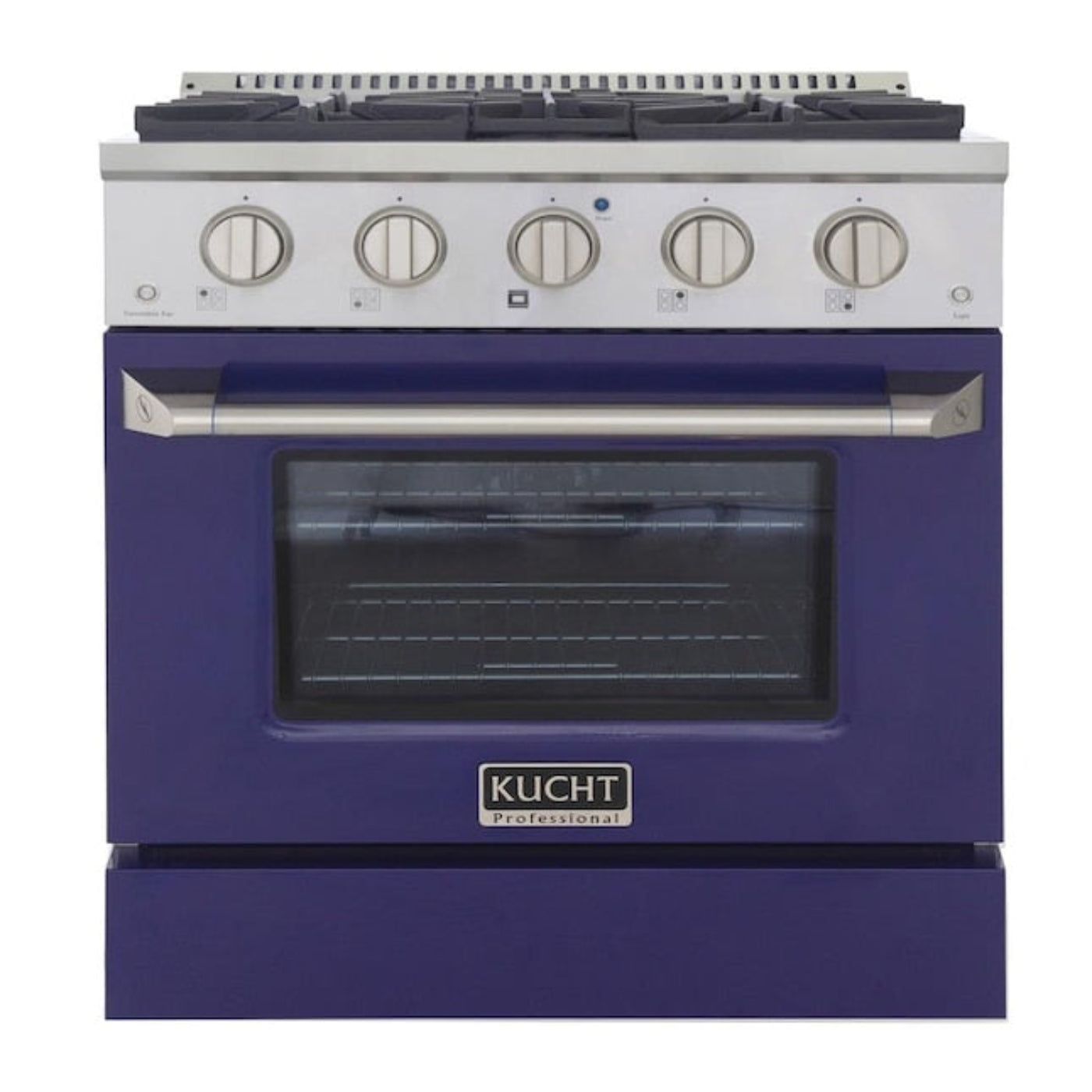 Kucht Professional 30 in. 4.2 cu ft. Natural Gas Range with Blue Door and Silver Knobs, - KNG301-B