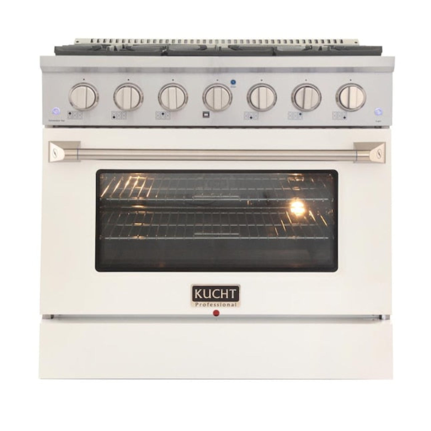 Kucht 36" Pro-Style Propane Gas Dual Fuel Range with 4 Burners in White - KDF362/LP-W