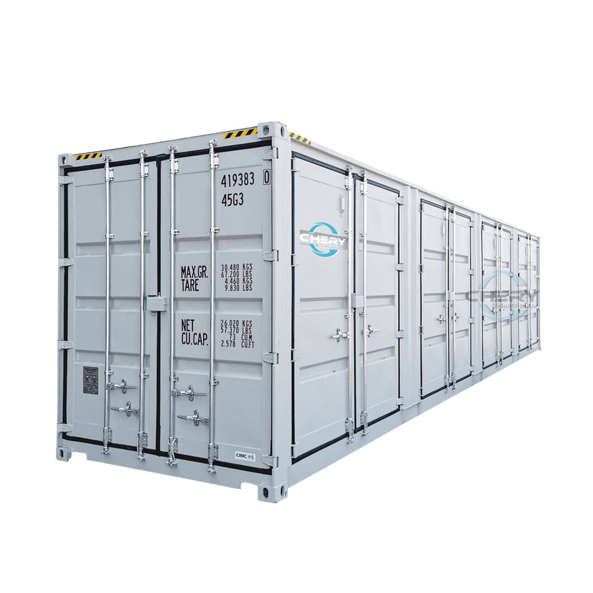 Chery Industrial 40ft High Cube Container with 4 Side Doors, with Logo - SUICC40FD04GY