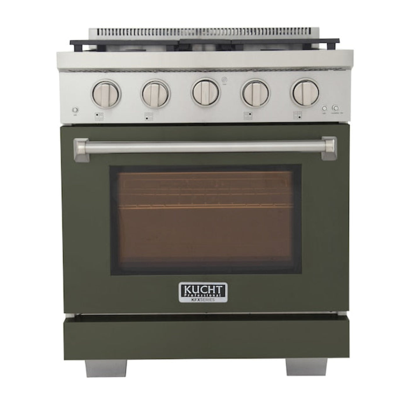 Kucht Professional 30" 4.2 cu. ft. Natural Gas Range in Olive Green with Silver Accents - KFX300-G