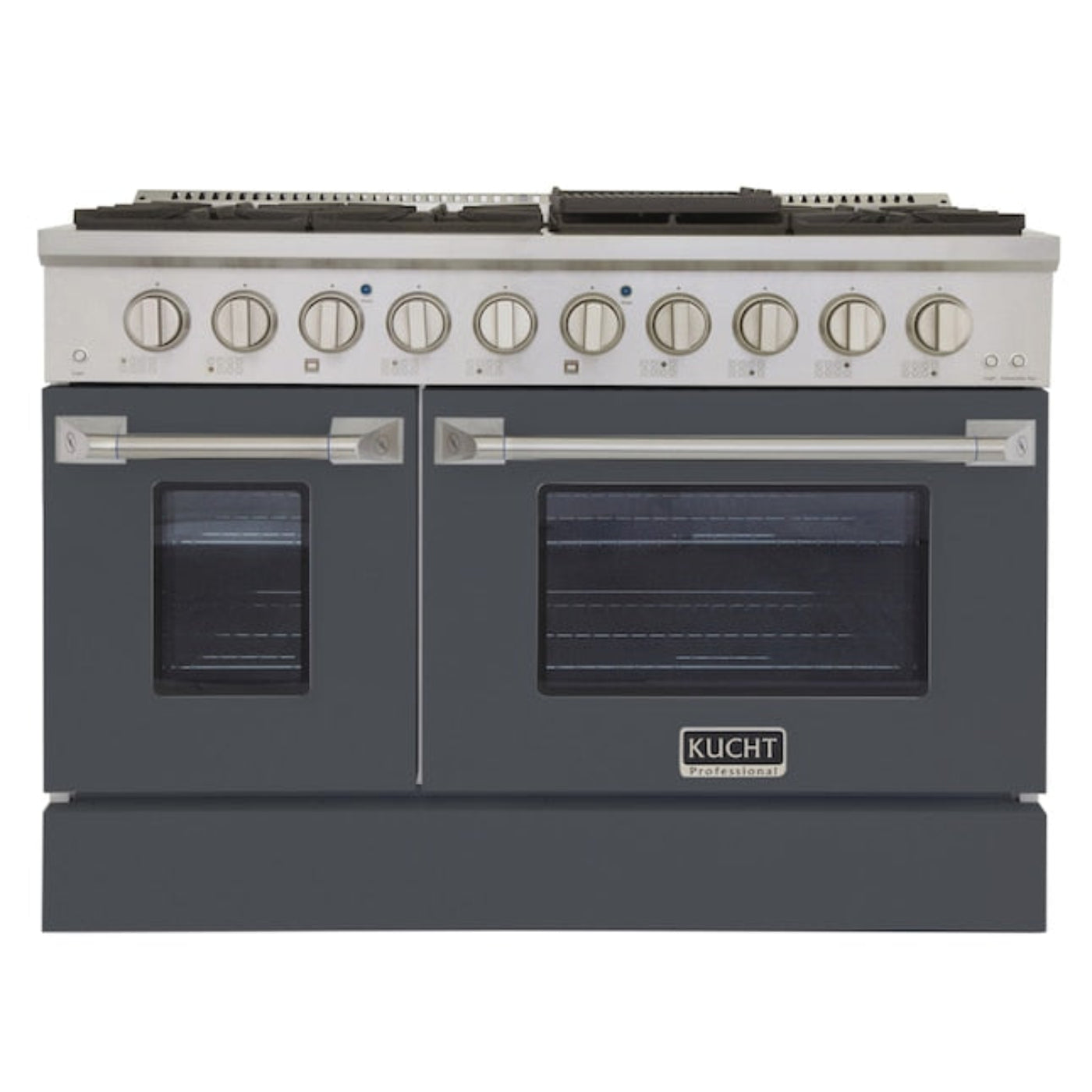 Kucht 48" Pro-Style Natural Gas Dual Fuel Range with 4 Burners in Gray - KDF482-GR
