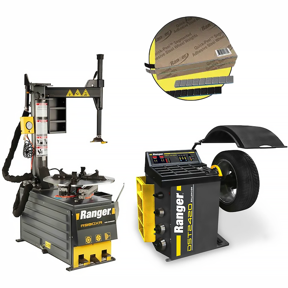 Ranger R980XR Tire Changer + DST2420 Wheel Balancer + Tape Wheel Weights Combo - Garage Gear & Co.