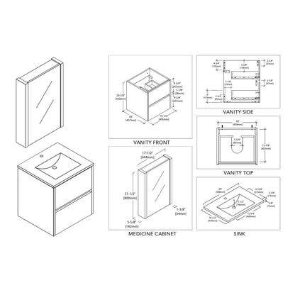 Blossom Valencia 20 Inch Bathroom Vanity - V8016 20 01