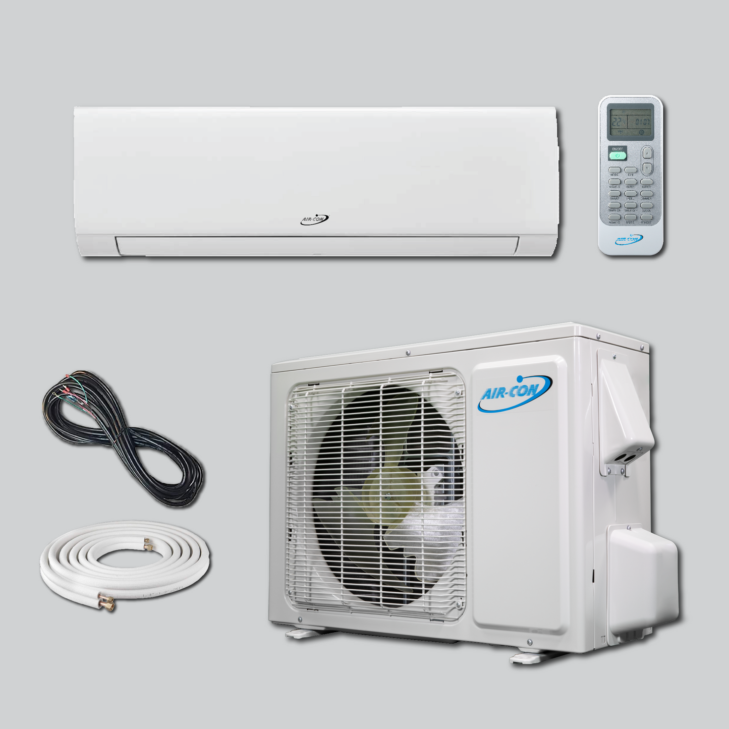Air-Con Blue Hyper 12000 BTU 24 SEER Hyper Heat Mini Split Air Conditioner 15ft Lineset & Wiring - ABHCI/ABHEM4H4S12