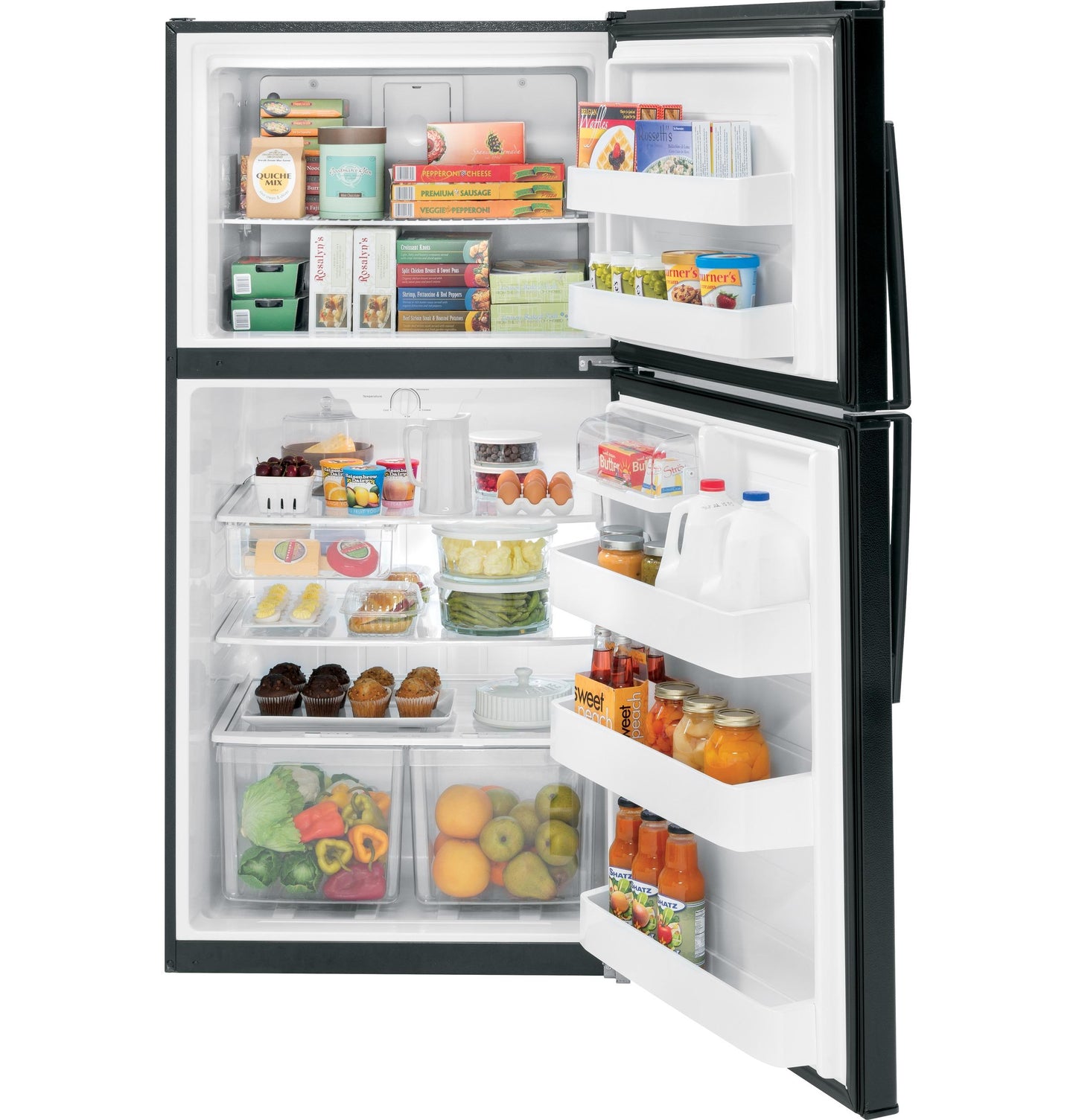 GE APPLIANCES GTE21GTHBB GE(R) ENERGY STAR(R) 21.1 Cu. Ft. Top-Freezer Refrigerator - GTE21GTHBB-KT