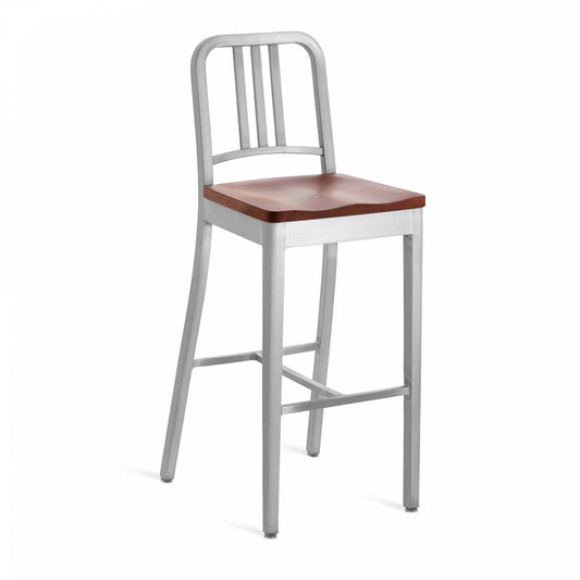 Emeco Navy Barstool With Wood Seat - 1104 30 CHERRY