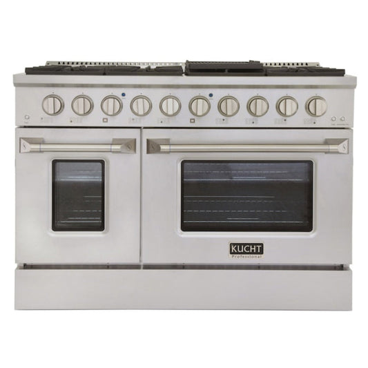 Kucht 48" Pro-Style Natural Gas Dual Fuel Range with 4 Burners in Stainless Steel - KDF482-S