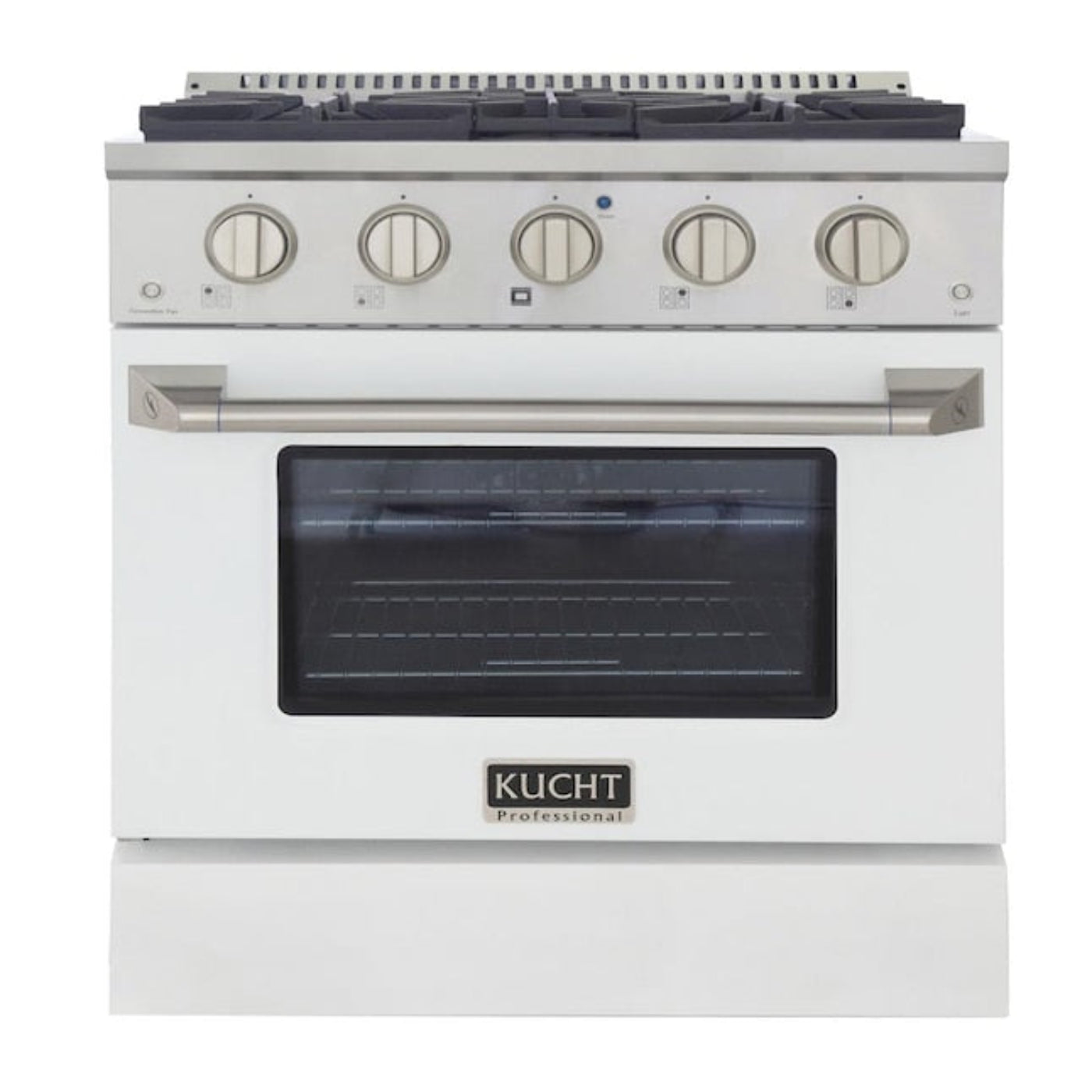 Kucht 30" Pro-Style Natural Gas Dual Fuel Range with 4 Burners in White -  KDF302-W