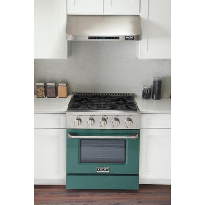 Kucht Professional 30 in. 4.2 cu ft. Propane Gas Range with Green Door and Silver Knobs, KNG301/LP-G - KNG301/LP-G