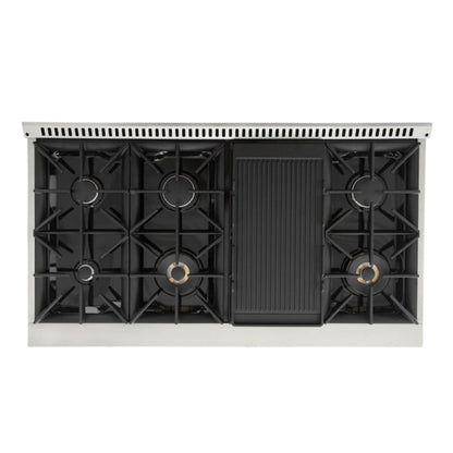 Kucht 48" Pro-Style Propane Gas Dual Fuel Range with 4 Burners in Olive Green, KDF482/LP-OG - KDF482/LP-OG