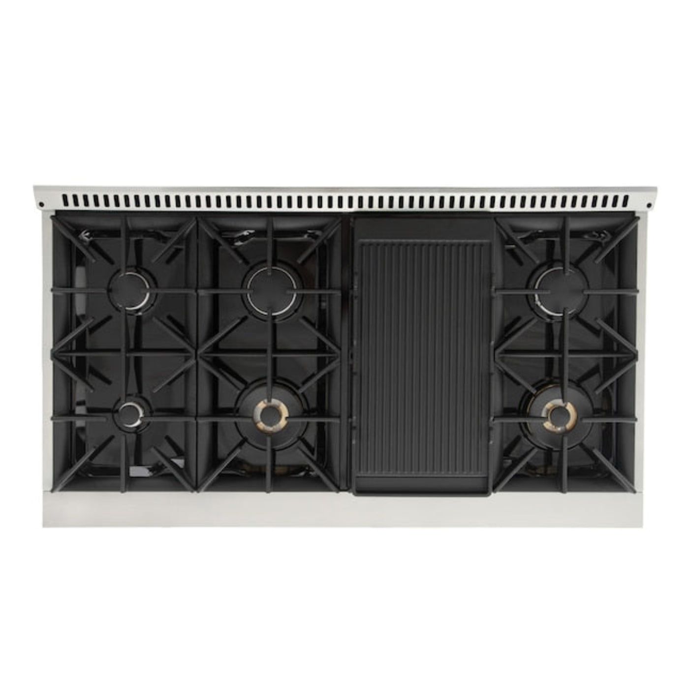 Kucht 48" Pro-Style Natural Gas Dual Fuel Range in Black with Gold Accents, KDF482-K-GOLD - KDF482-K-GOLD