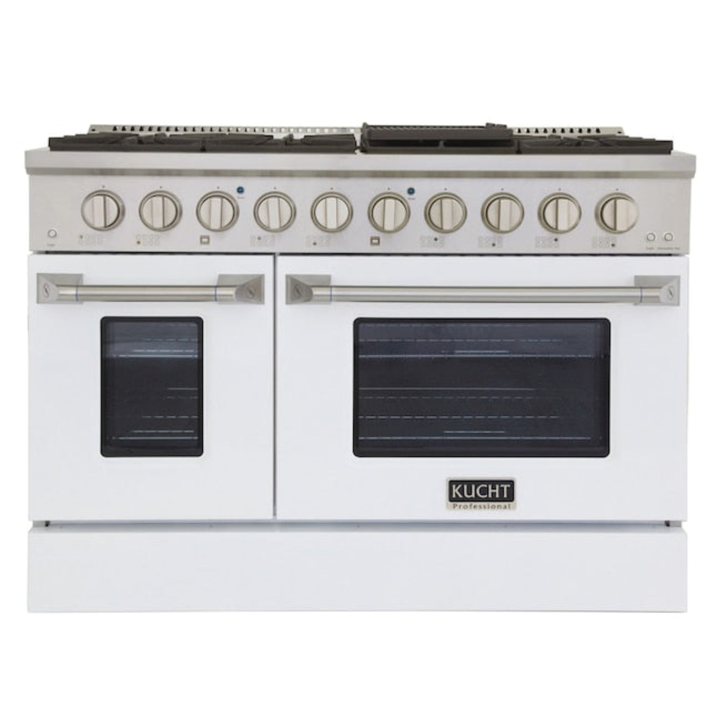 Kucht 48" Pro-Style Natural Gas Dual Fuel Range with 4 Burners in White -  KDF482-W