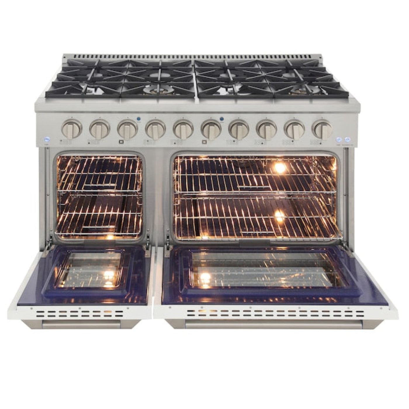 Kucht 48" Pro-Style Propane Gas Dual Fuel Range in White with Rose Gold Accents, KDF482/LP-W-ROSE - KDF482/LP-W-ROSE