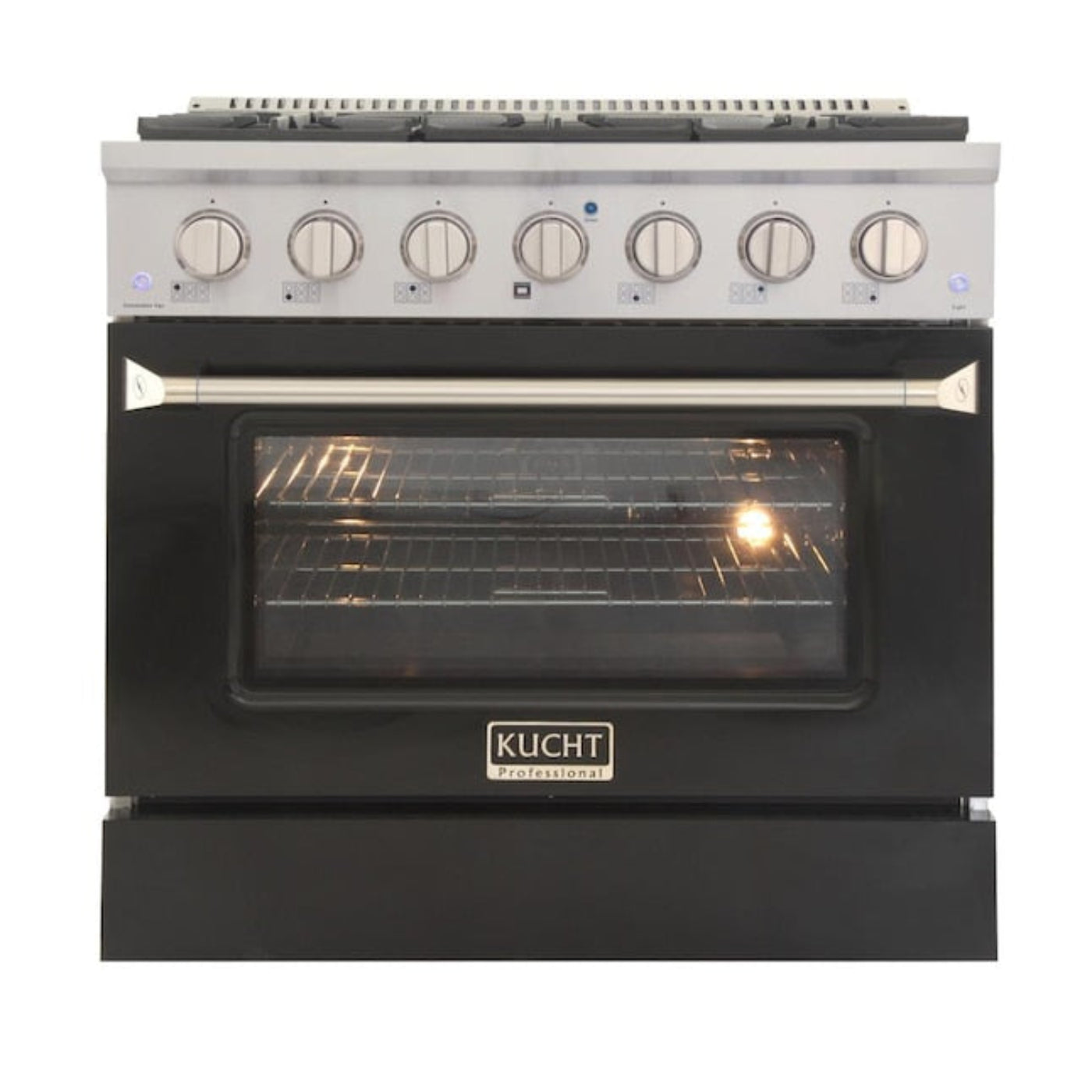 Kucht 36" Pro-Style Natural Gas Dual Fuel Range with 4 Burners in Black -  KDF362-K
