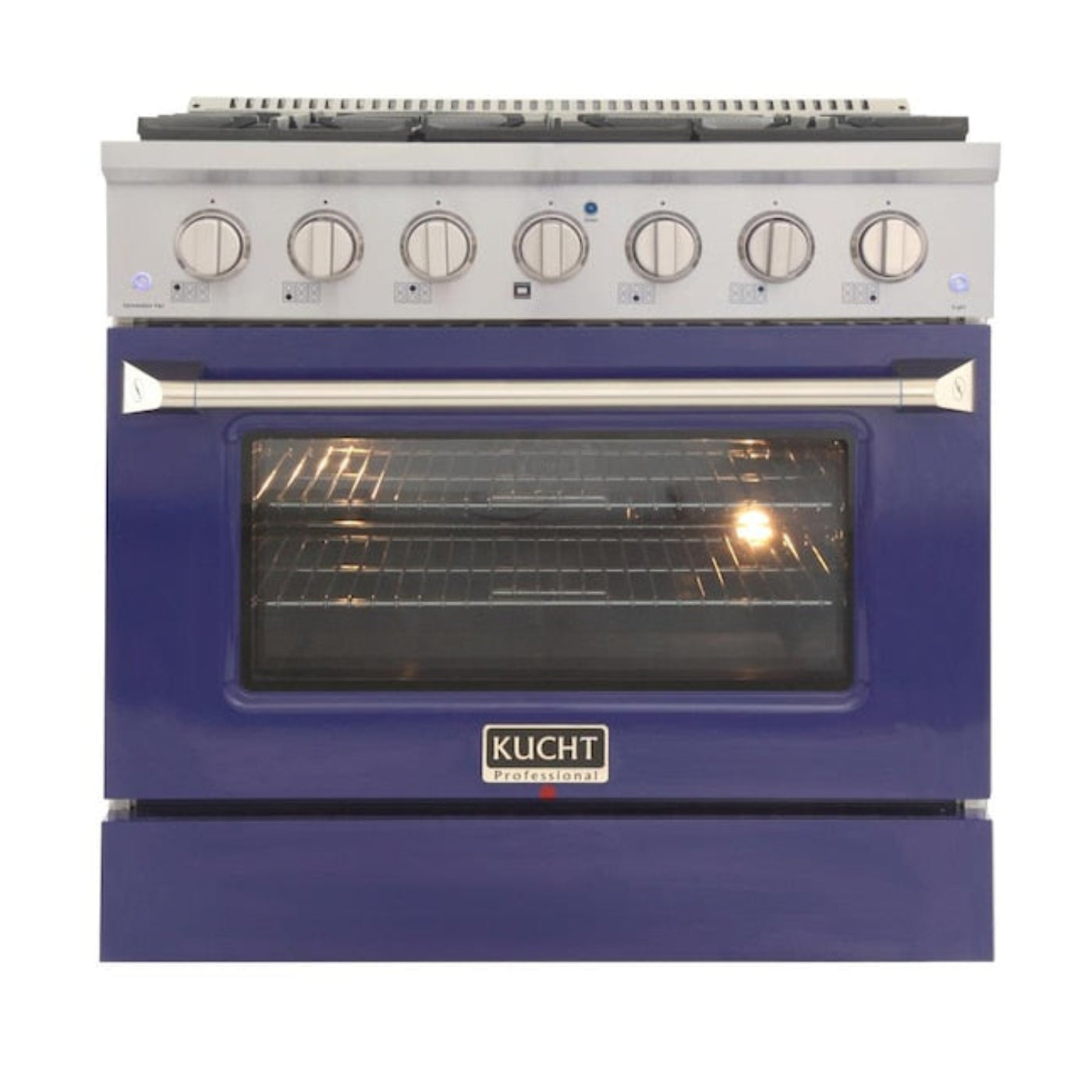 Kucht 36" Pro-Style Natural Gas Dual Fuel Range with 4 Burners in Blue, - KDF362-B