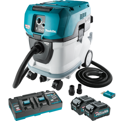 Makita 40V MAX XGT Brushless Lithium-Ion Cordless 4 Gallon HEPA Filter AWS Capable Dry Dust Extractor Kit (4.0Ah) - GCV04PMX