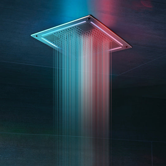 ThermaSol's HydroVive Shower Rain Head w/ Light & Sound