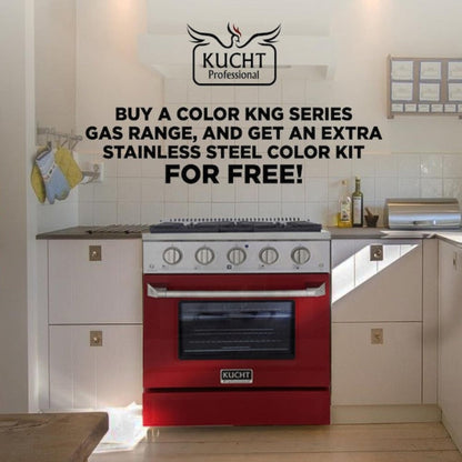 Kucht Professional 30 in. 4.2 cu ft. Propane Gas Range with White Door and Silver Knobs, KNG301/LP-W - KNG301/LP-W