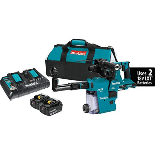 Makita (XRH08PT) 18V (X2 36V) LXT Lithium-Ion Brushless Cordless 1-1/8" AVT Rotary Hammer, accepts SDS-PLUS bits - XRH08PT