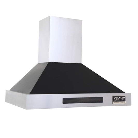 Kucht Professional 30" Wall Mount Range Hood 900 CFM in Black - , KRH3015-K