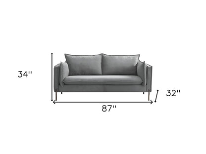 Modway Furniture 87" Gray Sofa with Stylish Black Legs - Contemporary Design, Comfortable Seating & Durable Upholstery - 480910-HOMEROOTS