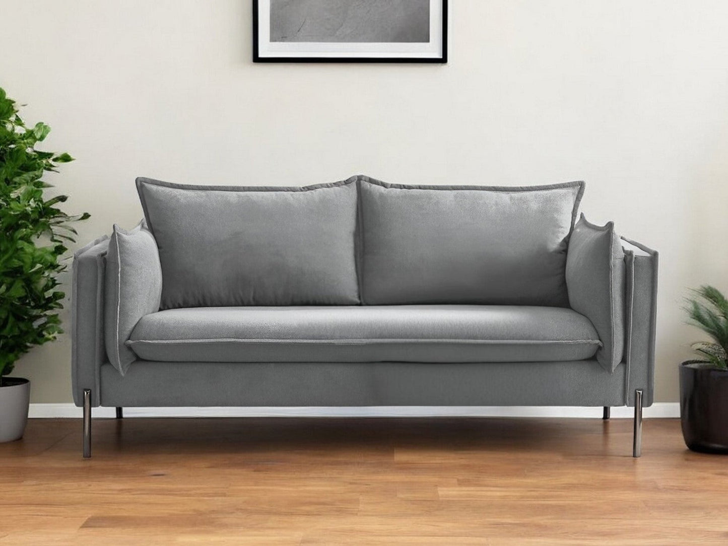 Modway Furniture 87" Gray Sofa with Stylish Black Legs - Contemporary Design, Comfortable Seating & Durable Upholstery - 480910-HOMEROOTS