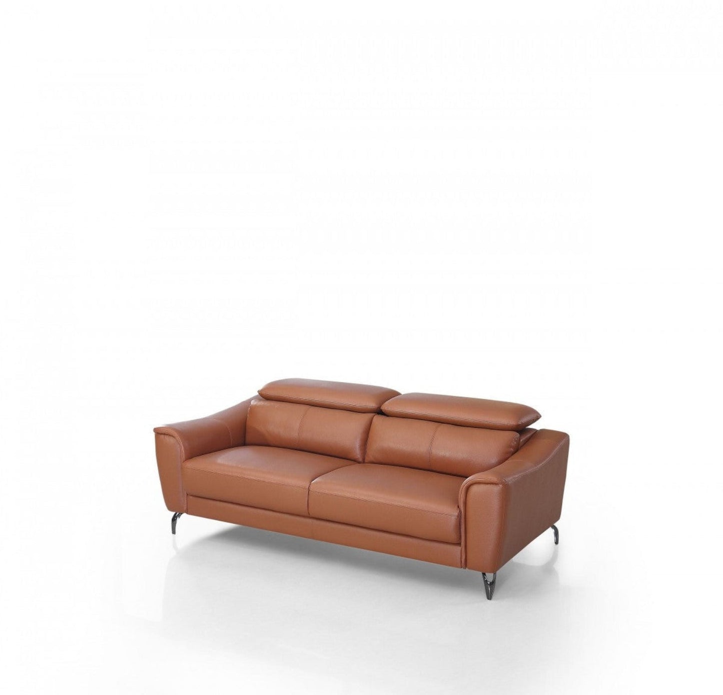 Modway Furniture 80" Brown Genuine Leather Sofa - Luxurious Comfort, Silver Legs & Contemporary Elegance for Your Home - 480920-HOMEROOTS