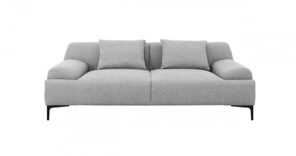 Modway Furniture 86" Gray Sofa with Toss Pillows, Stylish Black Legs – Comfort & Contemporary Design for Any Space - 480922-HOMEROOTS