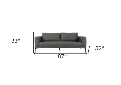 Modway Furniture 87" Dark Gray Sofa with Stylish Black Legs - Comfortable Polyester Seating for Modern Living Rooms - 480930-HOMEROOTS
