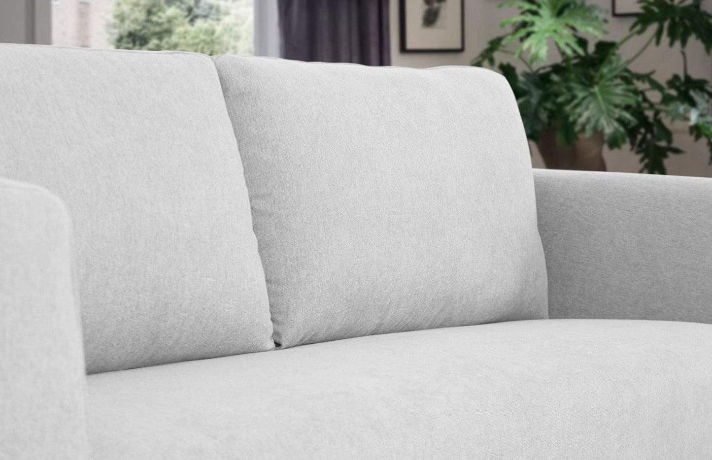 Modway Furniture 87" Light Gray Sofa with Contemporary Black Legs - Comfortable, Stylish, and Family-Friendly Design - 480931-HOMEROOTS