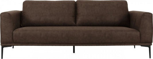 Modway Furniture 87" Luxurious Brown Sofa with Black Metal Legs, Soft Polyester Upholstery, and Removable Cushions - 480933-HOMEROOTS