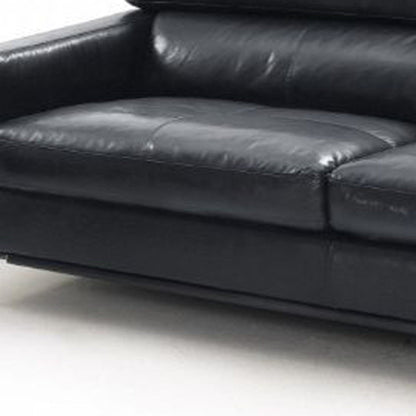 Modway Furniture 79" Black Leather Sofa with Silver Legs - Luxurious Comfort, Contemporary Design & Elegant Appeal - 488830-HOMEROOTS