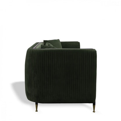 Modway Furniture 84" Dark Green Velvet Sofa - Luxurious Comfort with Stylish Black & Gold Legs for Chic Decor - 488835-HOMEROOTS