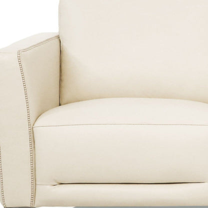 Modway Furniture 83" Cream Leather Sofa with Chic Black Legs – Luxurious Comfort & Elegant Design for Your Home! - 491286-HOMEROOTS