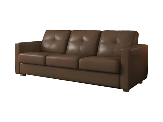 Modway Furniture 81" Brown Leather Sleeper Sofa - Luxurious Comfort, Modern Design with Black Legs & Tufted Detail - 491296-HOMEROOTS