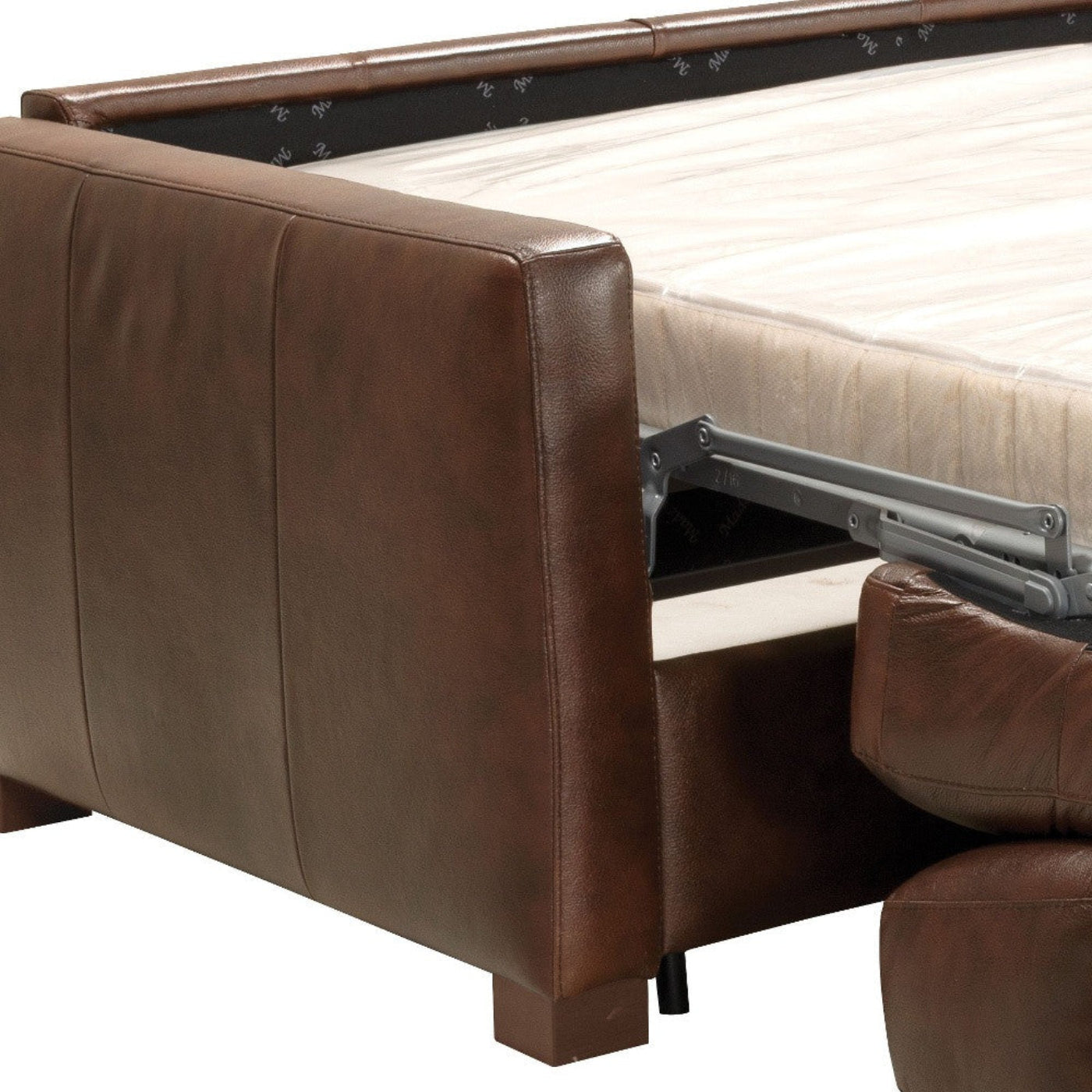 Modway Furniture 81" Brown Leather Sleeper Sofa - Luxurious Comfort, Modern Design with Black Legs & Tufted Detail - 491296-HOMEROOTS