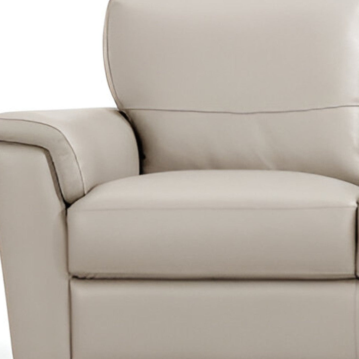 Modway Furniture 85" Beige Leather Sofa with Armless Design, Black Legs - Luxurious Comfort & Modern Style for Your Home - 491298-HOMEROOTS