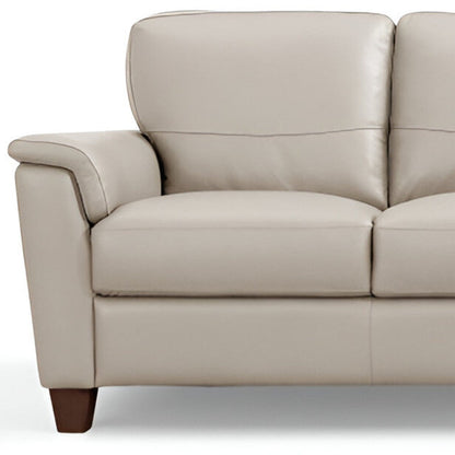 Modway Furniture 85" Beige Leather Sofa with Armless Design, Black Legs - Luxurious Comfort & Modern Style for Your Home - 491298-HOMEROOTS