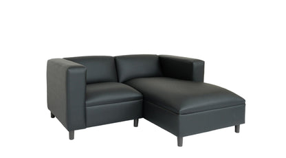Modway Furniture 84" Black Faux Leather Sofa Chaise - Stylish Comfort with Resilient Vinyl and Contemporary Design - 530469-HOMEROOTS