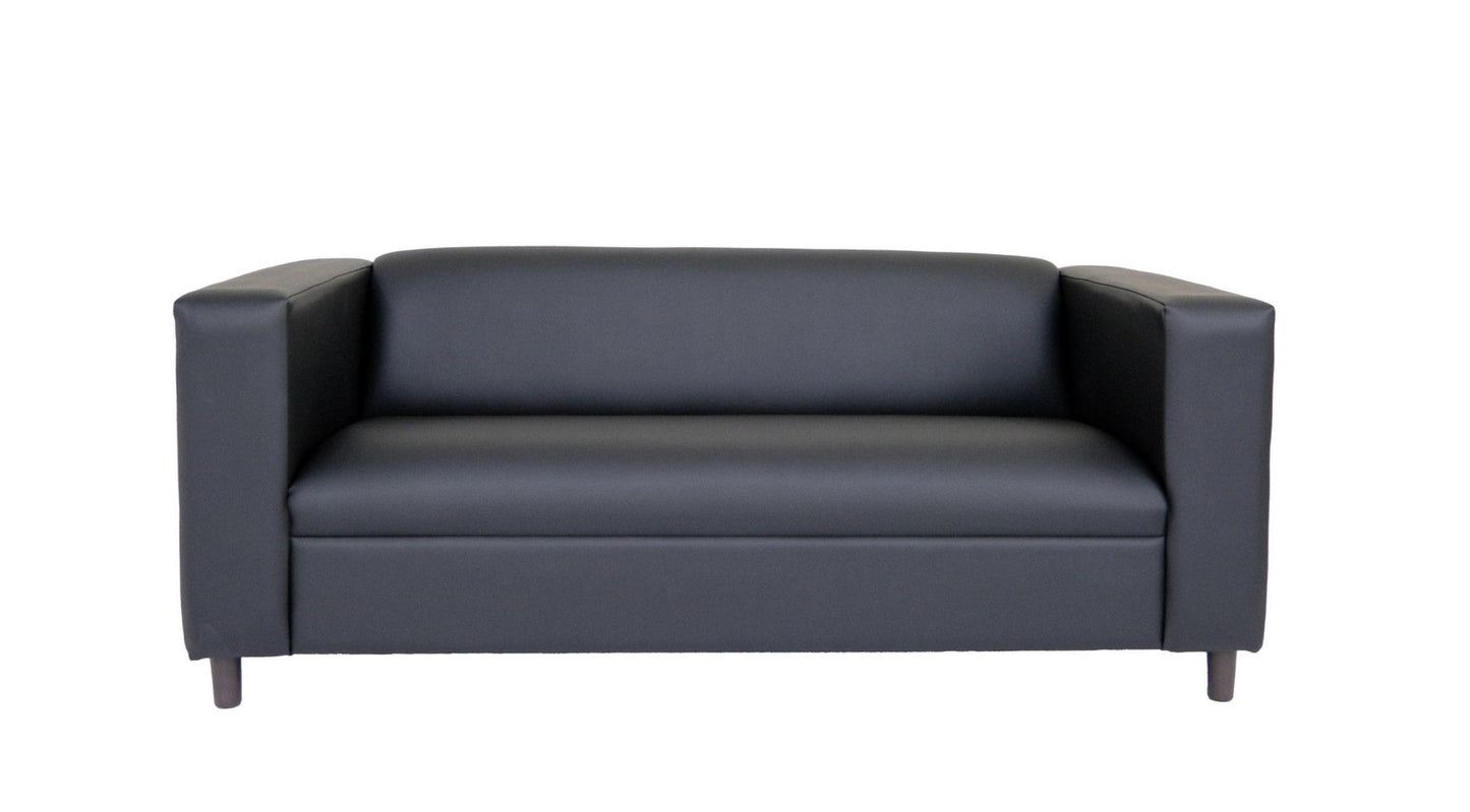 Modway Furniture 84" Black Faux Leather Sofa - Stylish, Durable, and Comfortable with Contemporary Design & Supportive Arms - 530484-HOMEROOTS