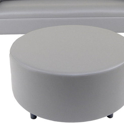 Modway Furniture 84" Gray Faux Leather Sofa with Ottoman - Stylish Comfort, Durable Vinyl, and Contemporary Design! - 530491-HOMEROOTS