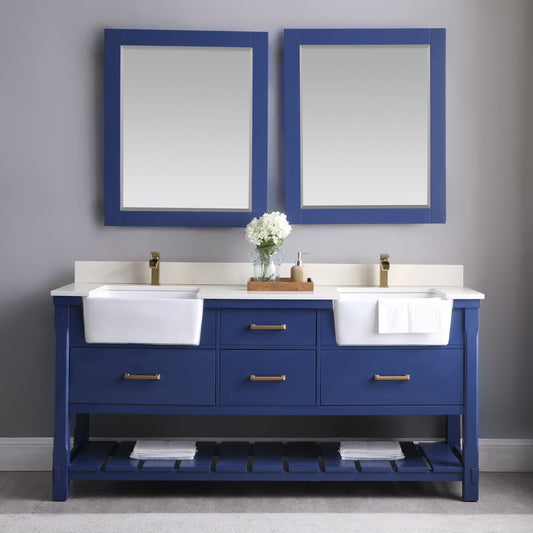 Altair Designs 72" double vanity with top - 537072-WH-AW-NM