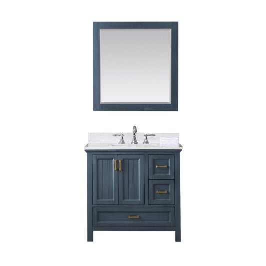 Altair Designs 36" single vanity with top - 538036-WH-CA-NM