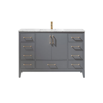 Altair Designs 48" single vanity with top - 541048-WH-CA-NM