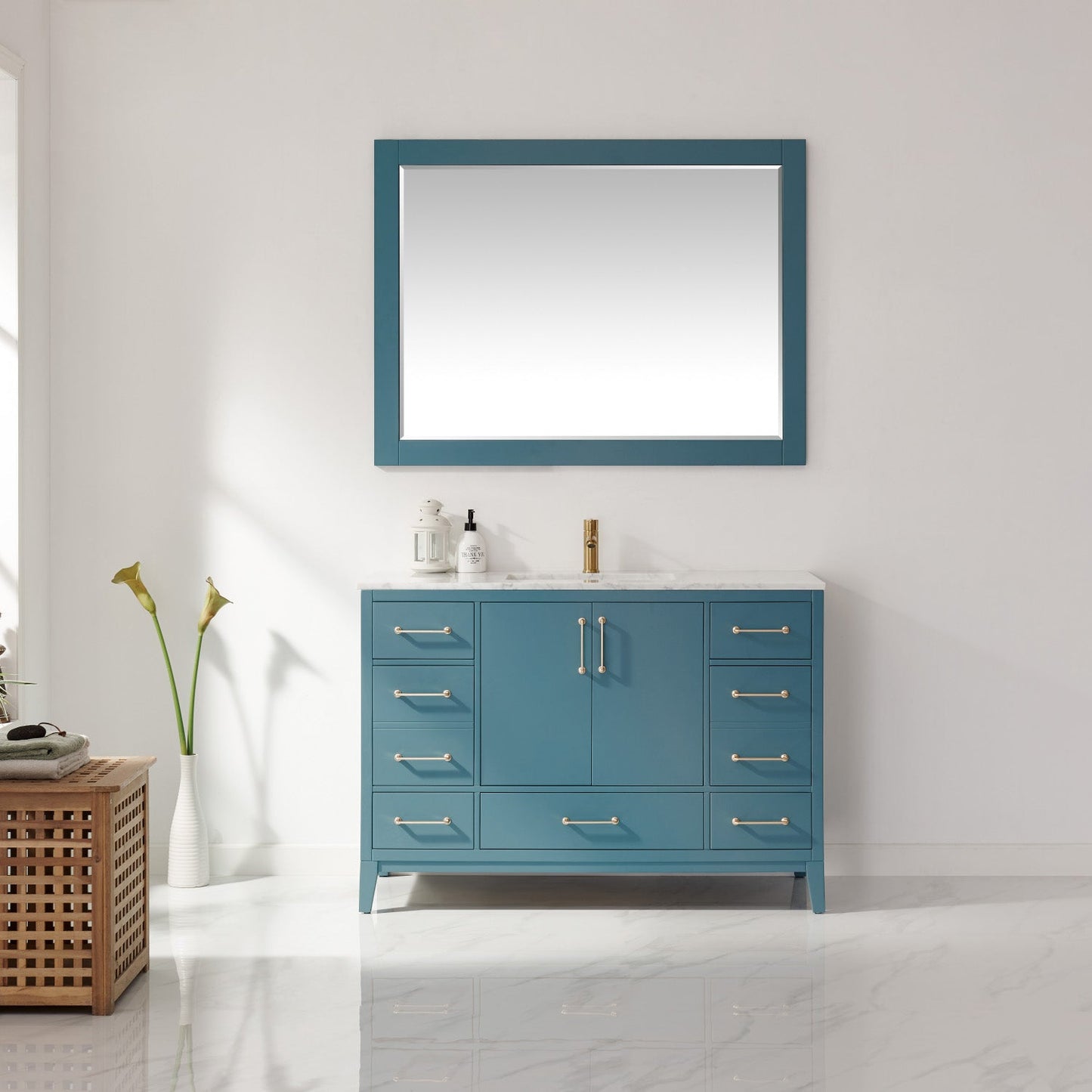 Altair Designs 48" single vanity with top - 541048-WH-CA-NM