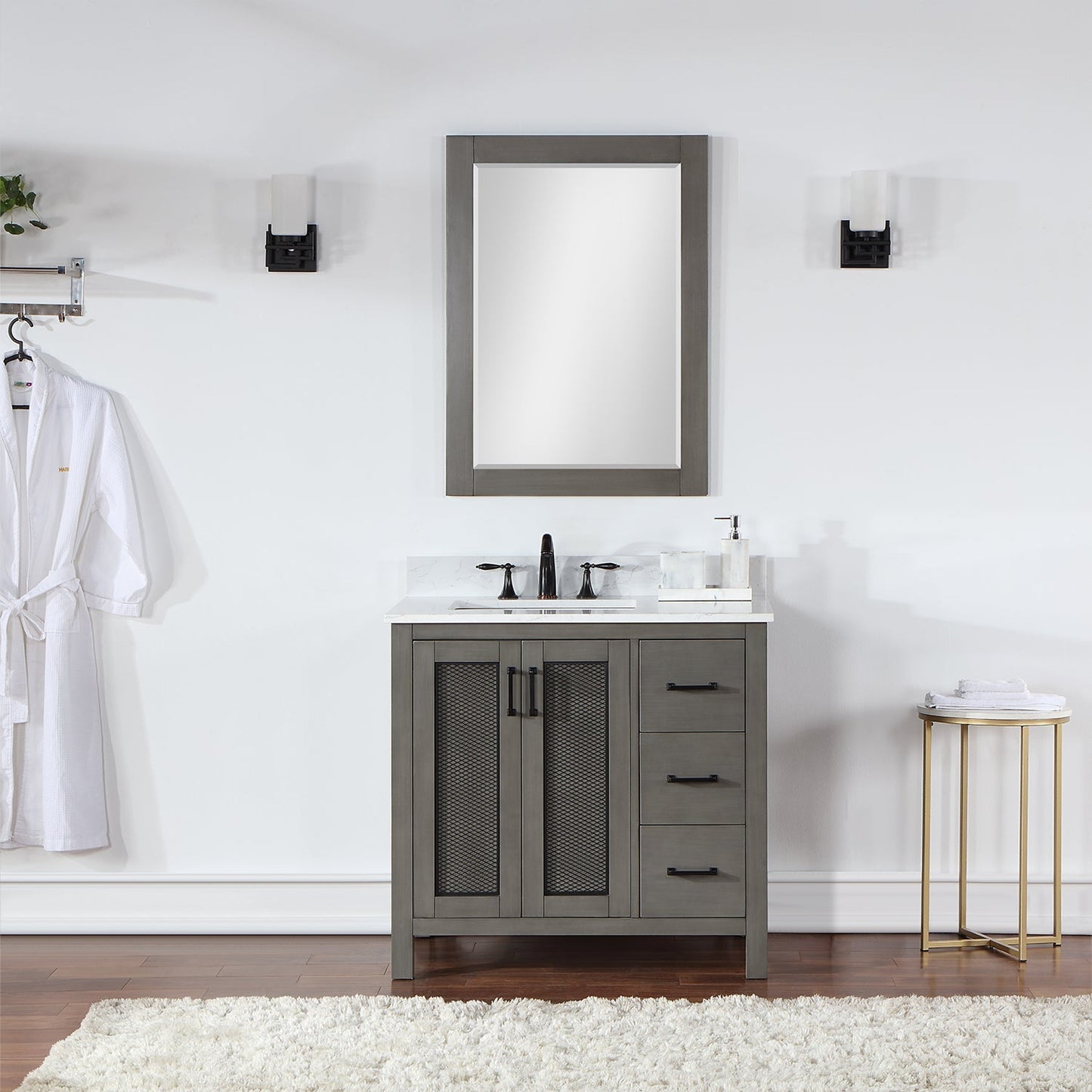 Altair Designs 36" single vanity with top - 542036-GP-AW-NM