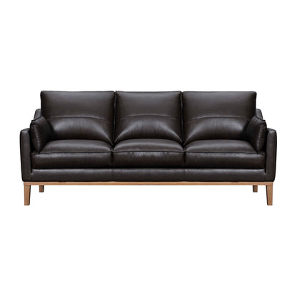 Modway Furniture 87" Dark Brown Leather Sofa with Plush Toss Pillows - Elegant Comfort and Durable Design! - 546409-HOMEROOTS