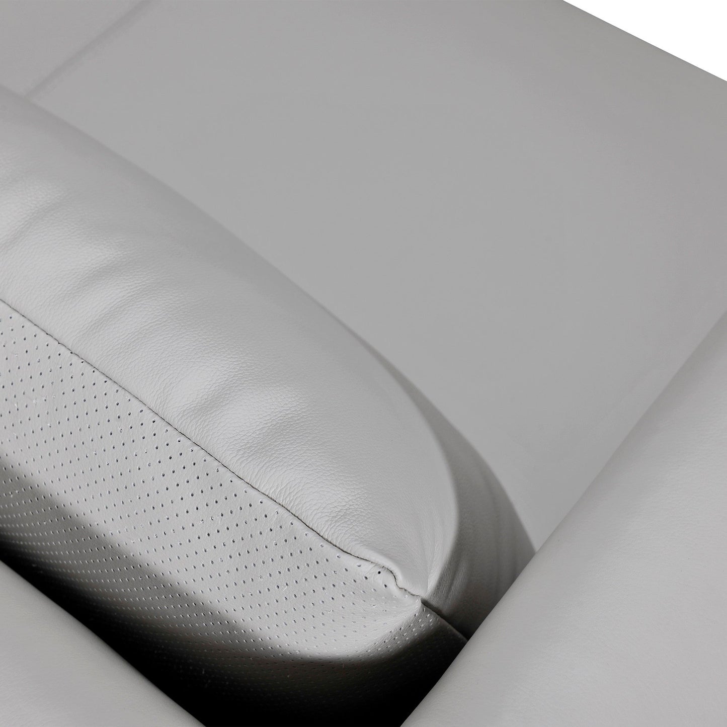 Modway Furniture 85" Gray Leather Sofa – Luxurious Comfort with Brown Legs, Tuxedo Arms & Durable Sinuous Springs Design - 546411-HOMEROOTS