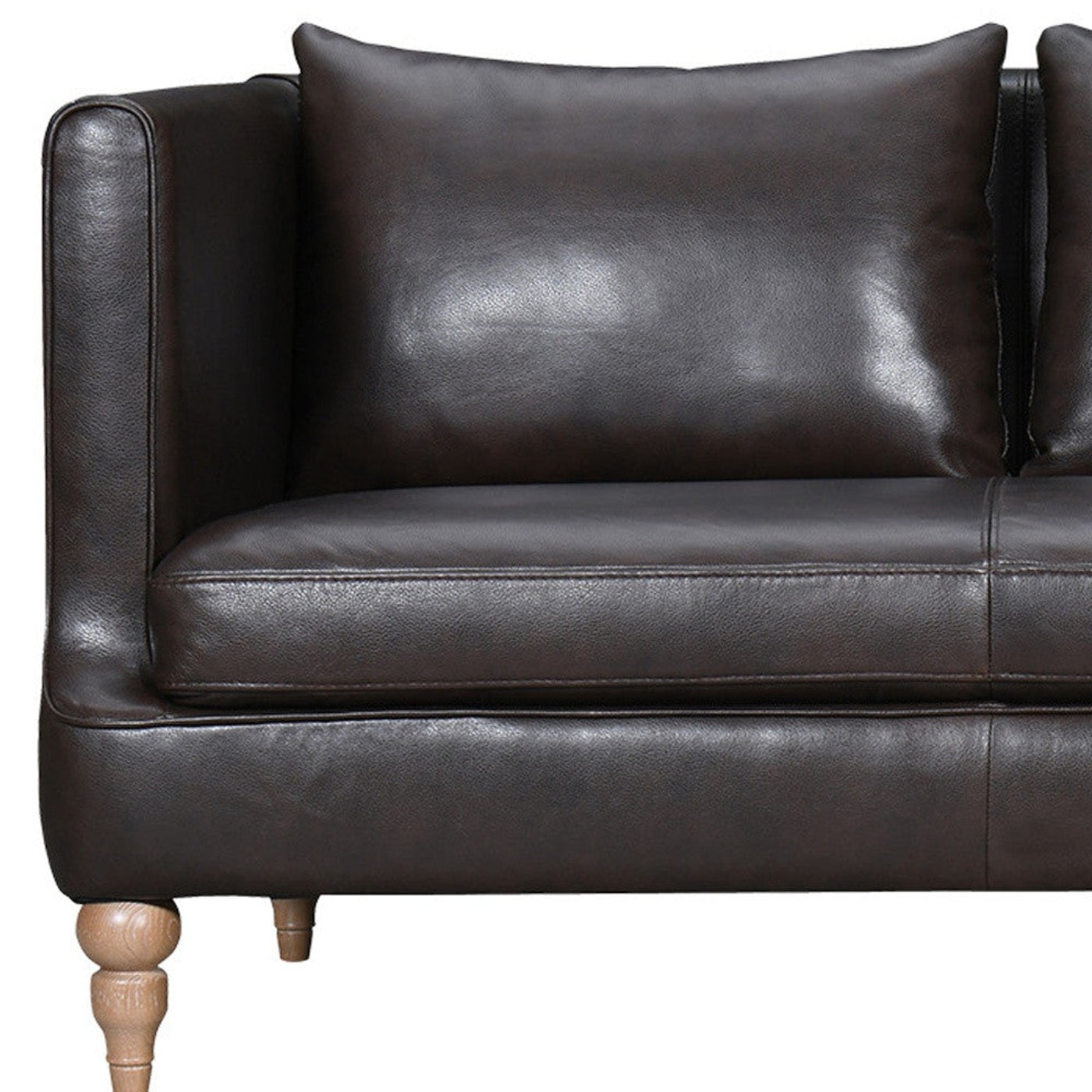 Modway Furniture 85" Dark Brown Leather Sofa - Luxurious Comfort, Elegant Design, Perfect for Stylish Living Rooms! - 546412-HOMEROOTS