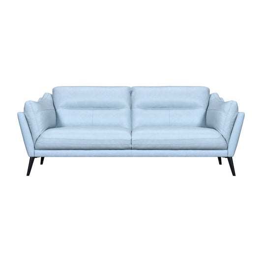 Modway Furniture 87" Sky Blue Leather Sofa with Flared Arms & Sleek Black Legs - Luxurious Comfort & Style! - 546414-HOMEROOTS